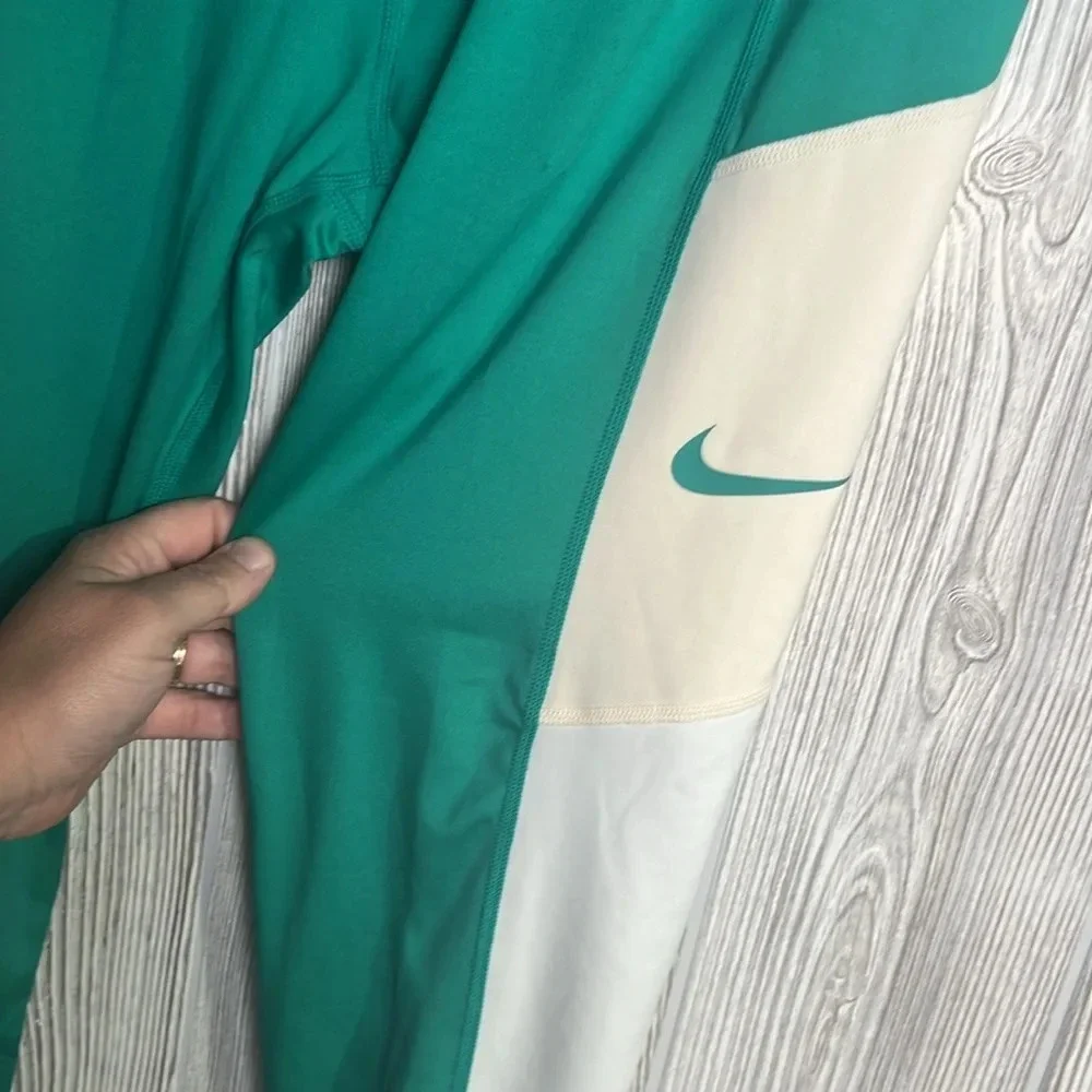 Nike Youth Ankle Leggings XL Green Dri-Fit Full Length Activewear